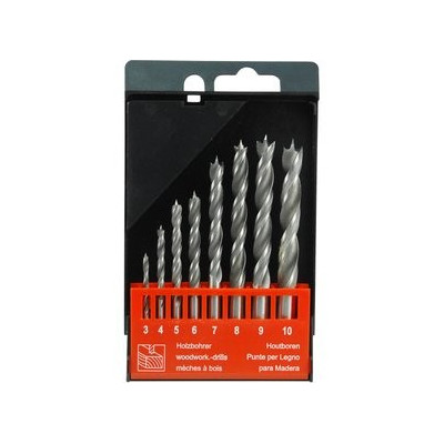 Vrtáky do dreva CrV, sada 8ks 3-10mm Extol Premium