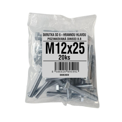 M 12/ 25 DIN 933 Zn 6hr 8.8 /20ks
