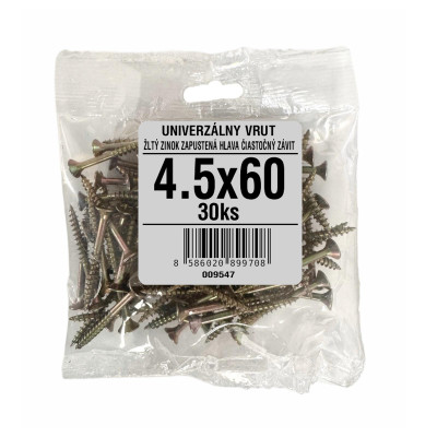 Univerzálny vrut so zapustenou hlavou pozinkovaný a...
