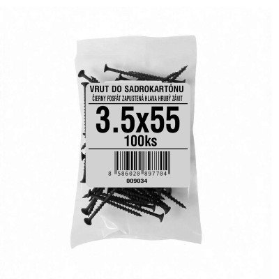 Vrut do sadrokartónu s hrubým závitom 3,5x55 100ks